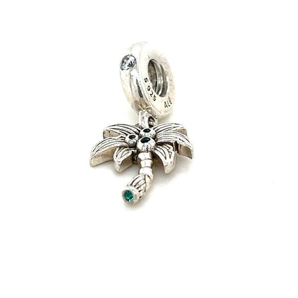 Pandora Green Cz Palm Dangle Charm - Picture 2 of 3